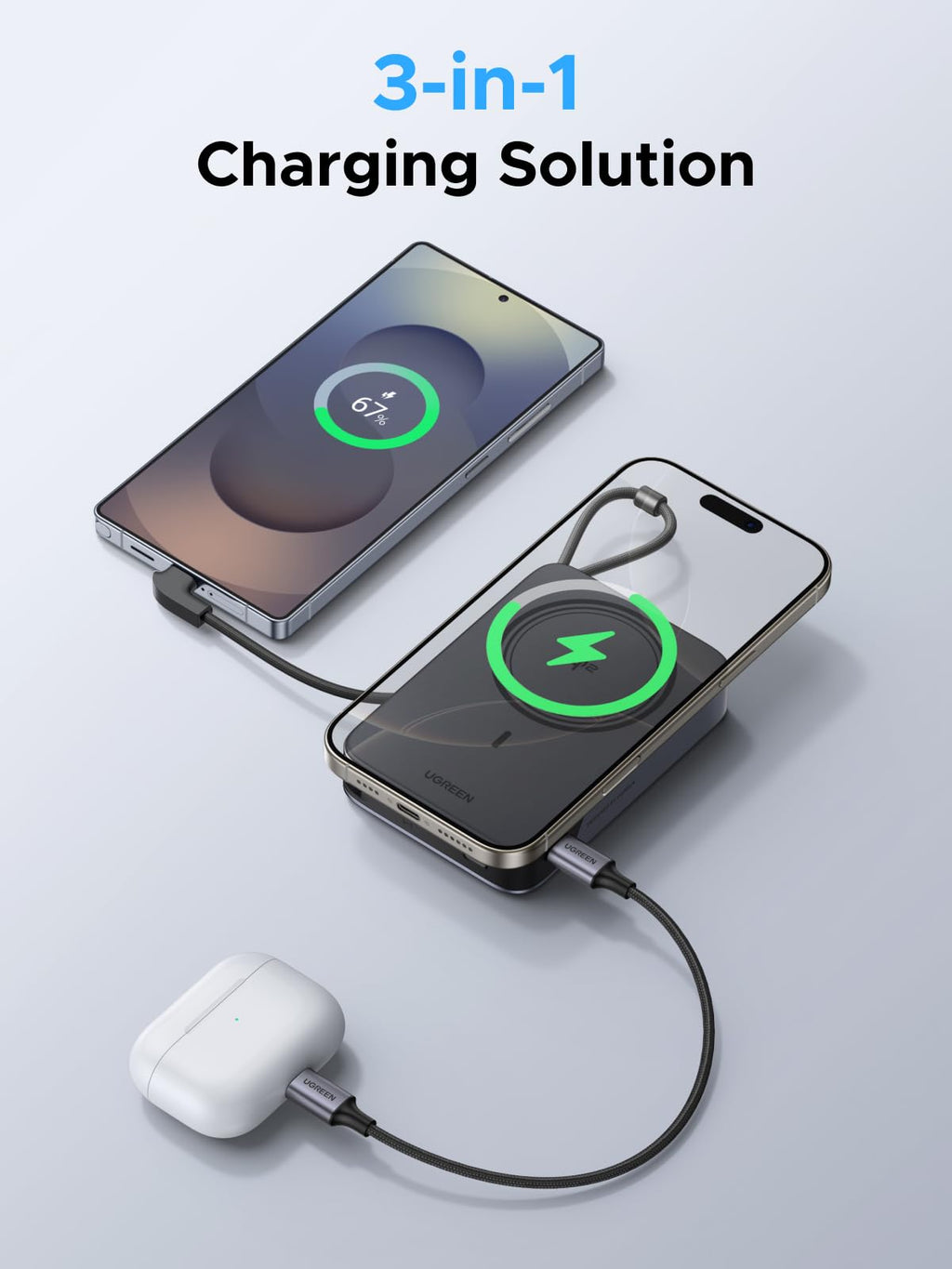 UGREEN 10000mAh Qi2 15W Magnetic Power Bank
